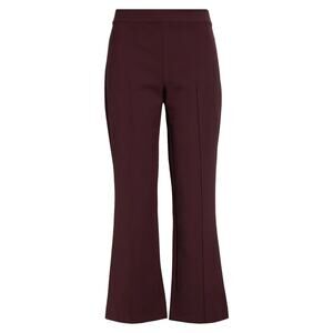 Vince Pintuck Cropped Pants Size 2 Plum Dark Purple Stretch Flare Leg NWT $345